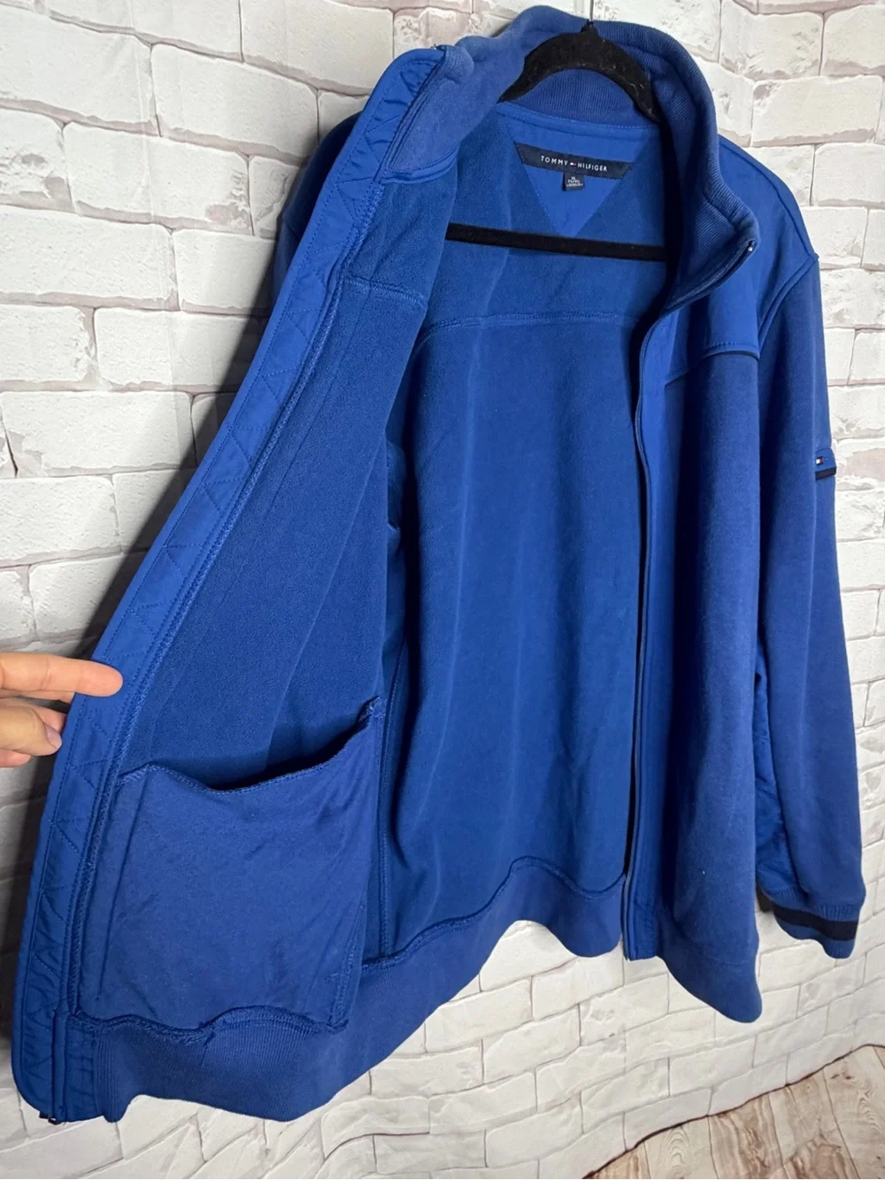 Vintage Tommy Hilfiger Blue Full Zip Track Jacket XL Athletic Casual Layer